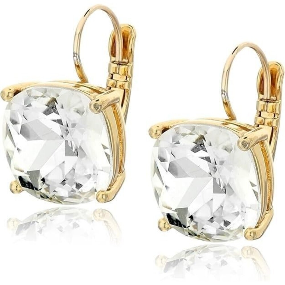 Kate Spade New York Earrings Small Square Leverback Earrings Gold Tone - Picture 1 of 3
